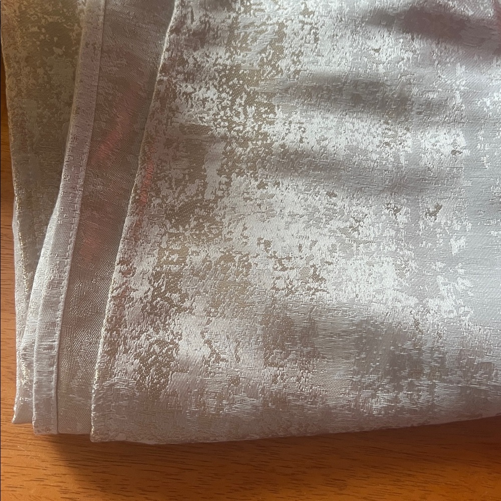 Textured Silver-Cream Grommet Curtain Panels - Picture 3 of 3